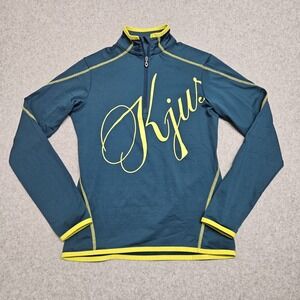 KJUS Women's Long Sleeve 1/2 Zip Base Layer Sweatshirt  38/M Teal Blue